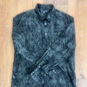 John Varvatos Shirt Men XL Black Animal Print